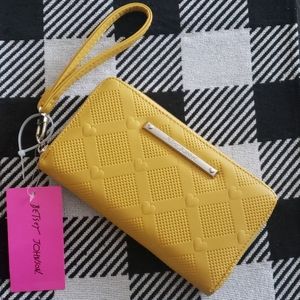 NWT Betsey Johnson Yellow Wristlet